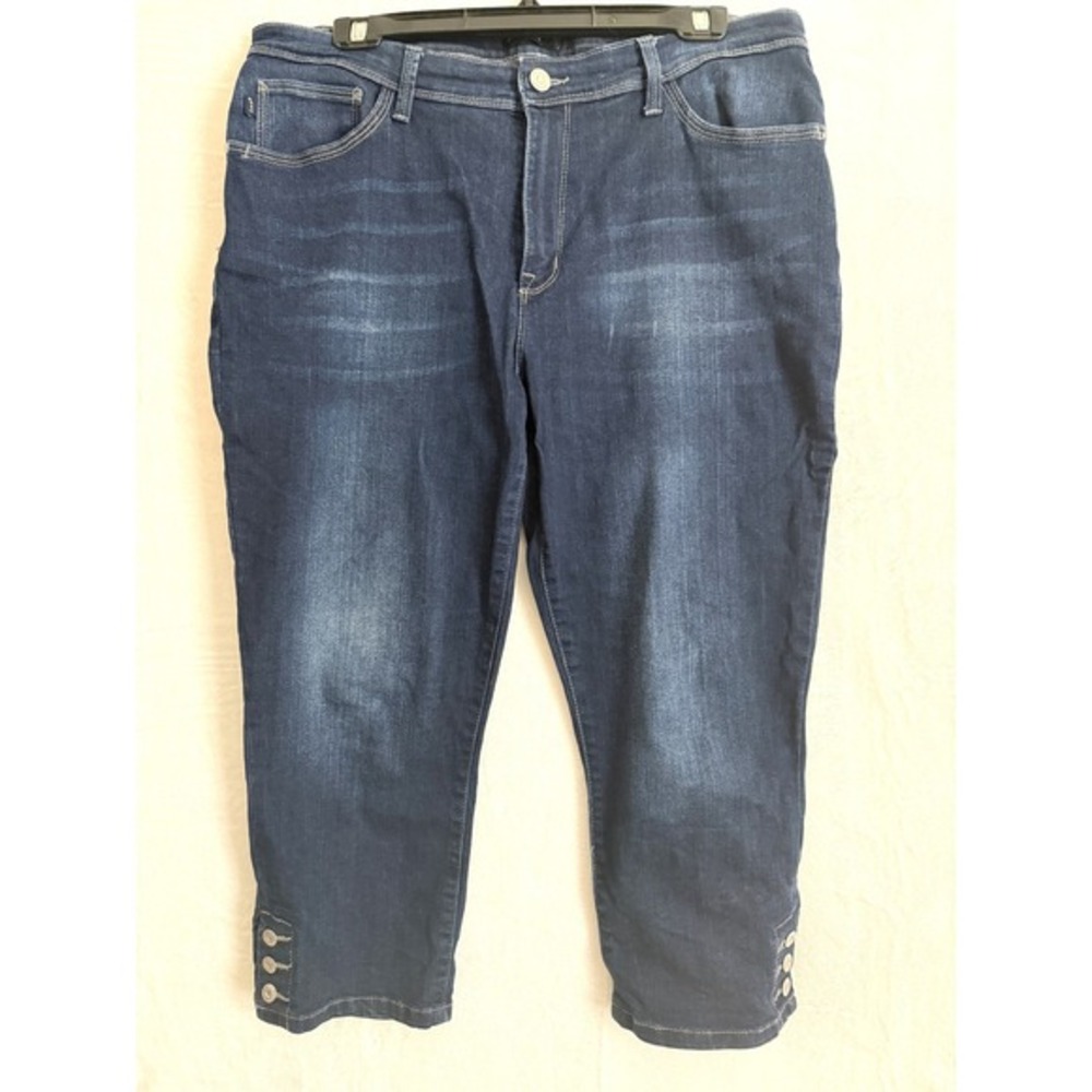 Lee Modern Series Midrise Fit Cropped Jeans Women Size 16‎ Button Ankle Detail